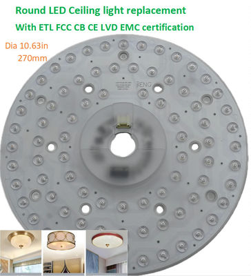 10.63" 270 ملم دائرية مصباح سقف LED استبدال 120 فولت مصابيح مروحة السقف FCC ETL CB CE LVD شهادة EMC