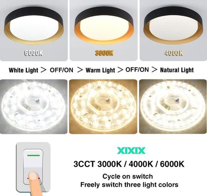 Dia125mm Round Pcb Board 4.9'' LED Retrofit Light Kit 22W Color 3CCT 3000K/4500K/6000K CRI90 لضوء المروحة السقفية بديل لوحة PCB السقفية LED Retrofit Kit120V 2200LM