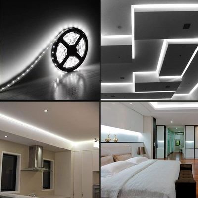 مصابيح LED مرنة 600 وحدات مصابيح LED مضادة للماء 12 فولت مصابيح LED مضادة للماء حزمة من 16.4ft / 5m لعطلة منزل الحفلة داخل والخارج ديكور مضاد للماء أبيض 1 حزمة
