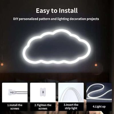 16.5FT / 5 متر نظام القناة LED السيليكونية خالية من البقايا المرنة مع الغطاء الأبيض اللبناني مسار أوسع ل 12 ملم مضاد للماء LED الشريط الضوء USC7 WW