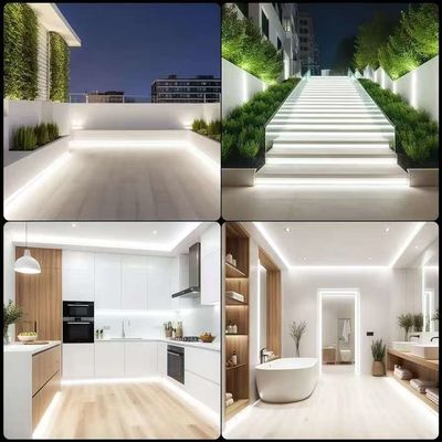 16.5FT / 5 متر نظام القناة LED السيليكونية خالية من البقايا المرنة مع الغطاء الأبيض اللبناني مسار أوسع ل 12 ملم مضاد للماء LED الشريط الضوء USC7 WW