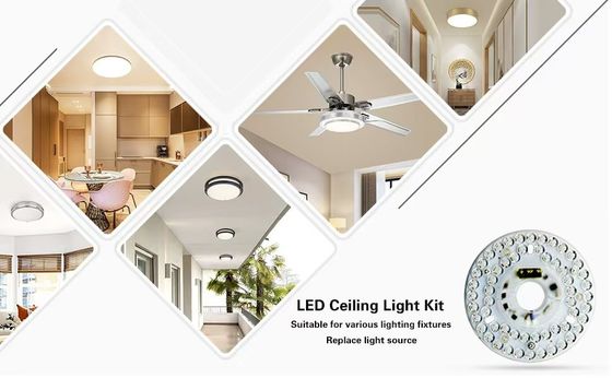 5CCT 18W / 24W DIP Switch المروحة الضوئية السقفية مع قوة الساحرة استبدال وحدات LED 120V المروحة السقفية لوحة تعديل المجموعة مع وحدات DOB