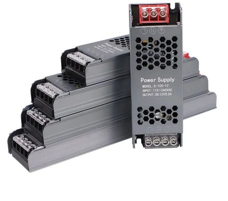 إمدادات الطاقة الرقيقة للغاية 12V / 24V 60W 100W 150W محرك LED التبديل إمدادات الطاقة لقطاع LED الخفيفة صندوق القصدير