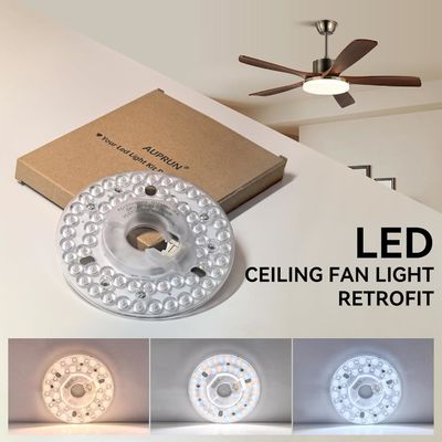 4.92 ‬ مصباح السقف العالمي المروحة LED Light استبدال لمروحة السقف فلش ضوء السقف ، 18W 3CCT 3000K 4000K 6000K 1500LM CRI90 حل بأسعار معقولة قابلة للتخفيف لـ Hampton Bay Harbor Breeze Hunter