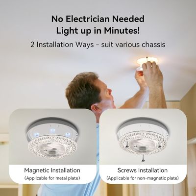 4.92 ‬ مصباح السقف العالمي المروحة LED Light استبدال لمروحة السقف فلش ضوء السقف ، 18W 3CCT 3000K 4000K 6000K 1500LM CRI90 حل بأسعار معقولة قابلة للتخفيف لـ Hampton Bay Harbor Breeze Hunter