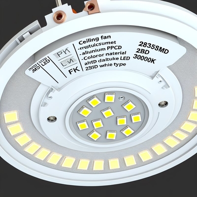 2835SMD تعويض ضوء مروحة السقف LED - 3000K الألومنيوم PCB Energy Star معتمد