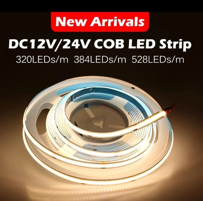 COB الشريط الضوء السيارة LED الشريط الضوء 320led 384led 480led 528led 768leds RGB COB LED الشريط الضوء لملف الألومنيوم