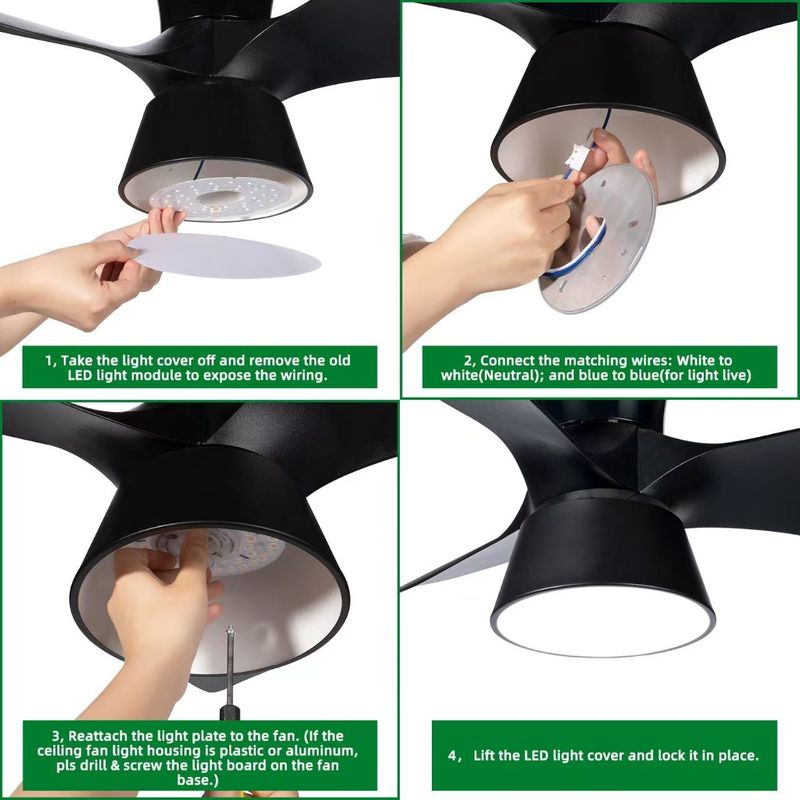 محرك ضوء LED 15W 100MM لغرفة الطعام 120 فولت مجموعة إعادة تجهيز لوحة مروحة السقف مع وحدات DOB