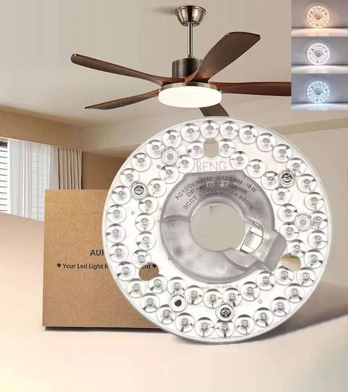 4.92 ‬ مصباح السقف العالمي المروحة LED Light استبدال لمروحة السقف فلش ضوء السقف ، 18W 3CCT 3000K 4000K 6000K 1500LM CRI90 حل بأسعار معقولة قابلة للتخفيف لـ Hampton Bay Harbor Breeze Hunter
