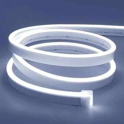 أضواء الشريط الأبيض LED 16.4ft / 5m شريط ضوء النيون 12V مرن مضاد للماء شريط النيون LED السيليكون LED النيون حبل الضوء للمطبخ غرفة النوم داخلية الخارجية الديكور محول الطاقة غير مدرج