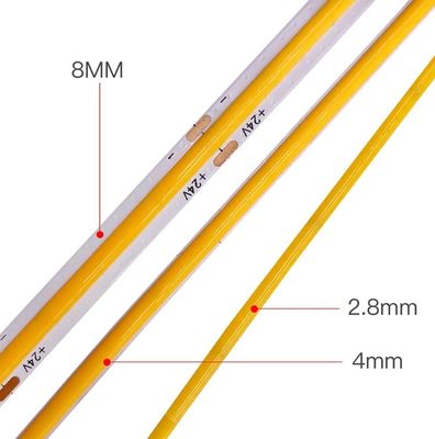 الصين المصنع ضوء الشريط COB رقيق جدا 2.8mm/2.7mm/3mm/5mm شريط ضوء مصغر 12V 24V شريط ضوء السيارة 480 leds 384 leds